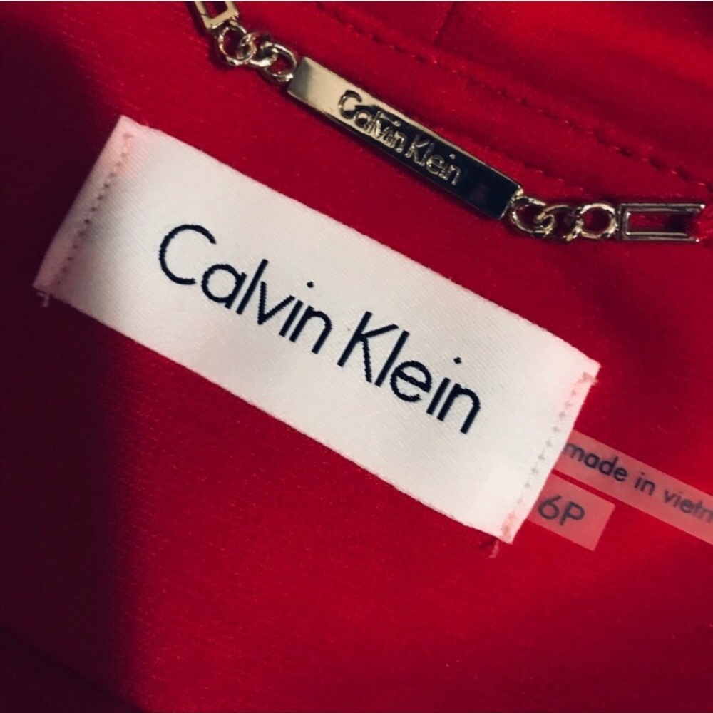 Calvin Klein Ruffle Red Blazer 6P - Picture 6 of 9